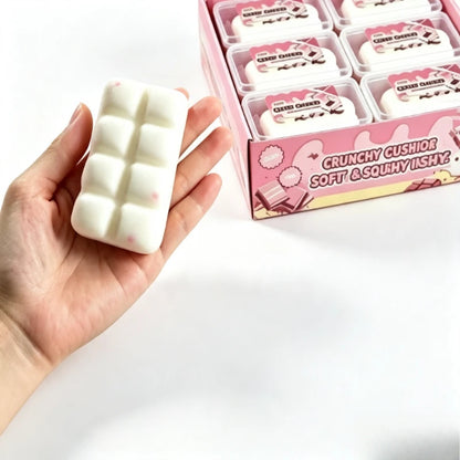 Chocolate Squeeze Toy Crispy Chocolate Wax Cracking Stress Ball Soft Realistic Food Squeeze Fidget Toy Relieve Stress Squishy