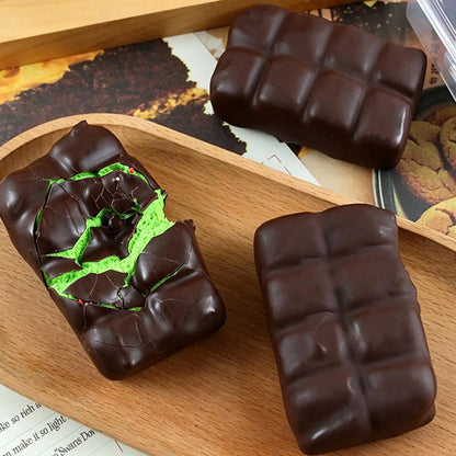 Chocolate Squeeze Toy Crispy Chocolate Wax Cracking Stress Ball Soft Realistic Food Squeeze Fidget Toy Relieve Stress Squishy