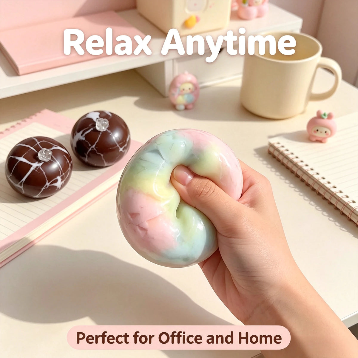 1-3Pcs Cracking Wax Ball Fidget Toy Handmade Cantaloupe Chocolate Soft Squeeze Ball anti Stress Sensory Decompression Toy